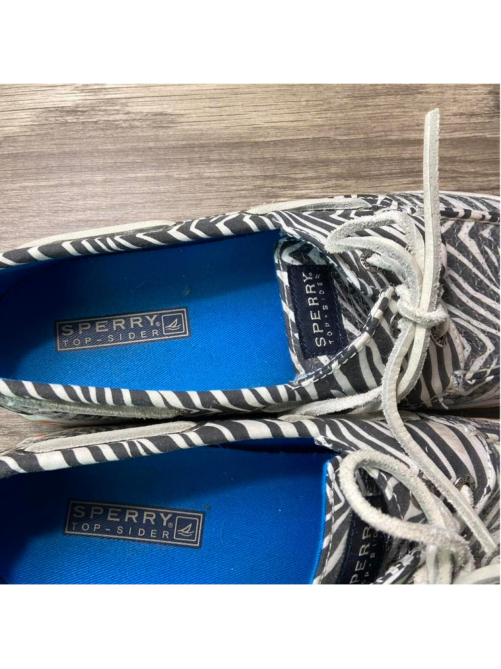 Sperry Top-Sider white and black zebra print boat shoes #preppy #summer - Picture 5 of 6